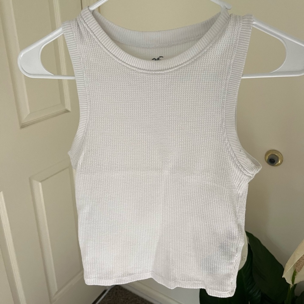 White Ribbed Tank Top